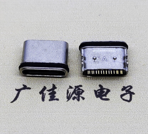 寮步镇板上卧式USB连接器.TYPE-C16P防水母座.四脚插带定位柱